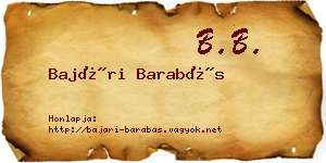 Bajári Barabás névjegykártya